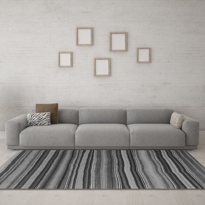 Machine Washable Southwestern Gray Country Rug in a Living Room,, wshcon798gry