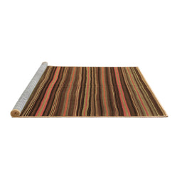 Sideview of Machine Washable Southwestern Brown Country Rug, wshcon798brn