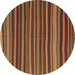 Round Southwestern Brown Country Rug, con798brn