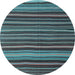 Round Southwestern Light Blue Country Rug, con798lblu