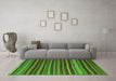 Machine Washable Southwestern Green Country Area Rugs in a Living Room,, wshcon798grn