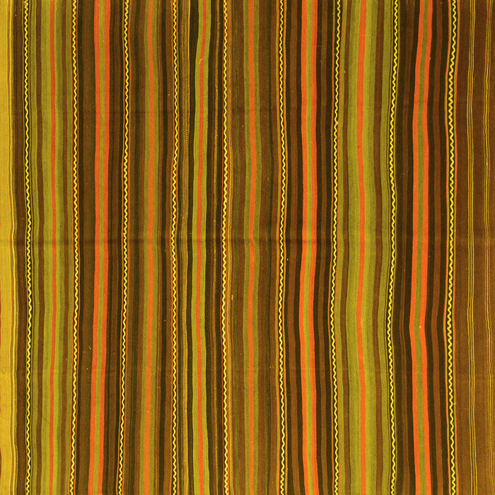 Square Machine Washable Southwestern Yellow Country Rug, wshcon798yw