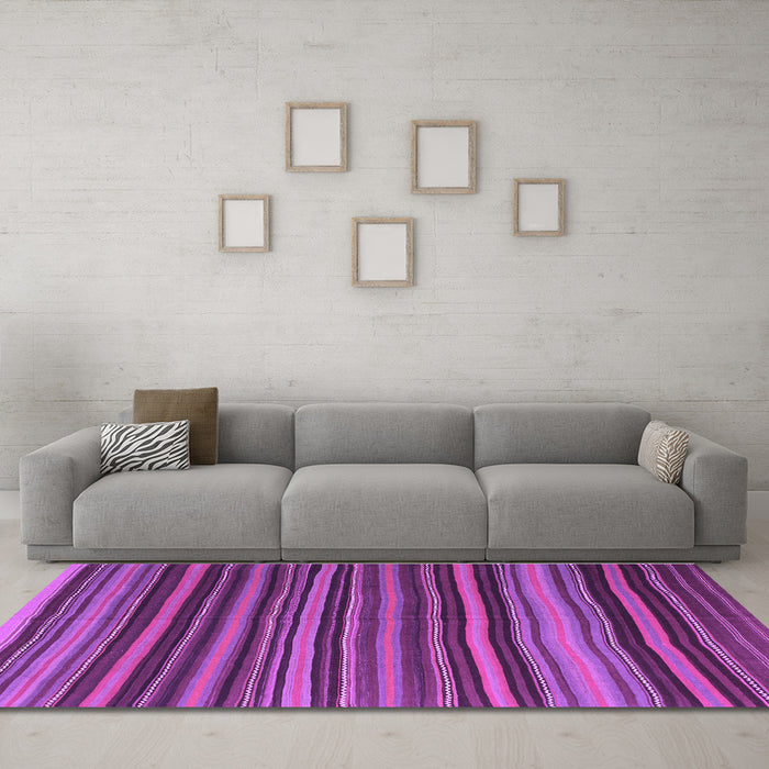 Machine Washable Southwestern Purple Country Area Rugs in a Living Room, wshcon798pur