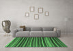 Machine Washable Southwestern Emerald Green Country Area Rugs in a Living Room,, wshcon798emgrn
