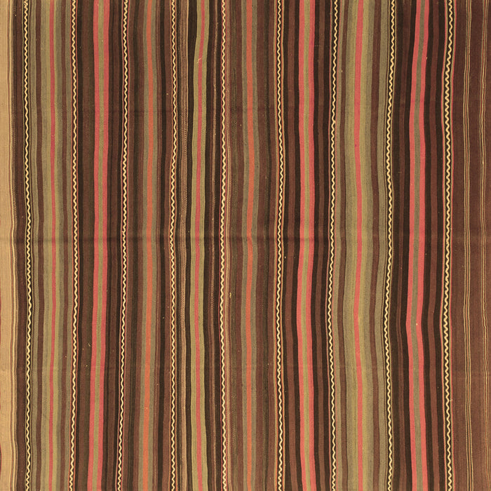 Square Machine Washable Southwestern Brown Country Rug, wshcon798brn