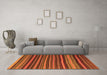 Machine Washable Southwestern Orange Country Area Rugs in a Living Room, wshcon798org