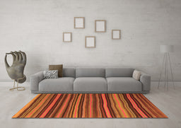 Machine Washable Southwestern Orange Country Area Rugs in a Living Room, wshcon798org