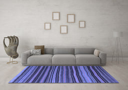 Machine Washable Southwestern Blue Country Rug in a Living Room, wshcon798blu