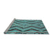 Sideview of Machine Washable Southwestern Light Blue Country Rug, wshcon799lblu