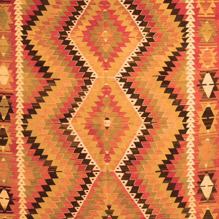 Serging Thickness of Machine Washable Southwestern Orange Country Area Rugs, wshcon799org