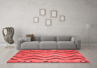 Machine Washable Southwestern Red Country Rug, wshcon799red