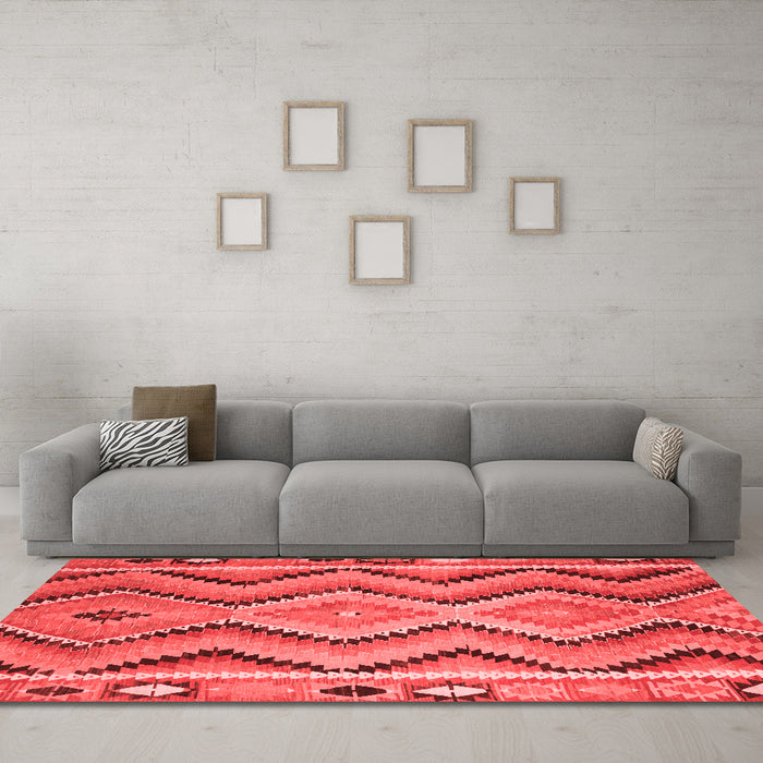 Country Red Washable Rugs
