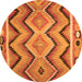 Machine Washable Southwestern Orange Country Area Rugs, wshcon799org