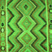 Round Machine Washable Southwestern Green Country Area Rugs, wshcon799grn