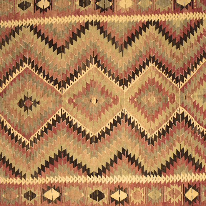 Square Southwestern Brown Country Rug, con799brn