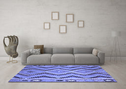 Machine Washable Southwestern Blue Country Rug in a Living Room, wshcon799blu