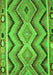 Serging Thickness of Machine Washable Southwestern Green Country Area Rugs, wshcon799grn