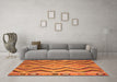 Machine Washable Southwestern Orange Country Area Rugs in a Living Room, wshcon799org