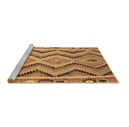 Sideview of Machine Washable Southwestern Brown Country Rug, wshcon799brn