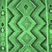 Square Southwestern Emerald Green Country Rug, con799emgrn