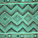 Square Southwestern Turquoise Country Rug, con799turq