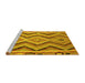 Sideview of Machine Washable Southwestern Yellow Country Rug, wshcon799yw