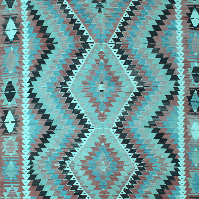 Machine Washable Southwestern Light Blue Country Rug, wshcon799lblu