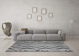 Machine Washable Southwestern Gray Country Rug in a Living Room,, wshcon799gry