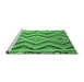 Sideview of Machine Washable Southwestern Emerald Green Country Area Rugs, wshcon799emgrn