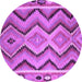 Round Southwestern Purple Country Rug, con799pur