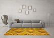 Machine Washable Southwestern Yellow Country Rug in a Living Room, wshcon799yw