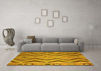 Machine Washable Southwestern Yellow Country Rug, wshcon799yw