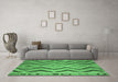 Machine Washable Southwestern Emerald Green Country Area Rugs in a Living Room,, wshcon799emgrn