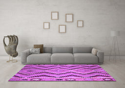 Machine Washable Southwestern Purple Country Area Rugs in a Living Room, wshcon799pur