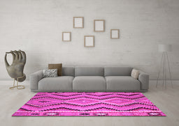 Machine Washable Southwestern Pink Country Rug in a Living Room, wshcon799pnk