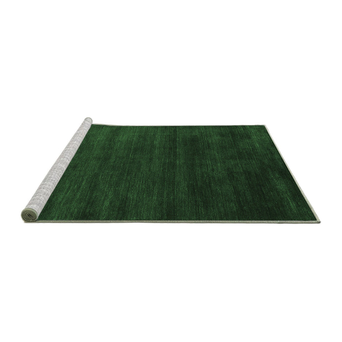 Sideview of Machine Washable Abstract Emerald Green Contemporary Area Rugs, wshcon79emgrn