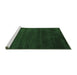 Sideview of Machine Washable Abstract Emerald Green Contemporary Area Rugs, wshcon79emgrn