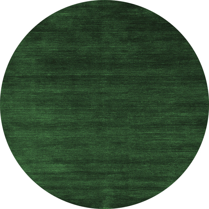 Round Abstract Emerald Green Contemporary Rug, con79emgrn