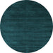 Round Abstract Light Blue Contemporary Rug, con79lblu