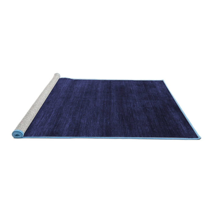 Sideview of Machine Washable Abstract Blue Contemporary Rug, wshcon79blu