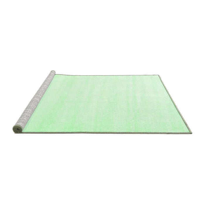 Sideview of Machine Washable Solid Emerald Green Modern Area Rugs, wshcon7emgrn