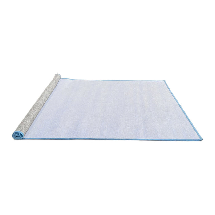 Sideview of Machine Washable Solid Blue Modern Rug, wshcon7blu