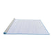 Sideview of Machine Washable Solid Blue Modern Rug, wshcon7blu