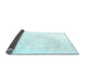 Sideview of Solid Light Blue Modern Rug, con7lblu