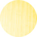 Round Machine Washable Solid Yellow Modern Rug, wshcon7yw