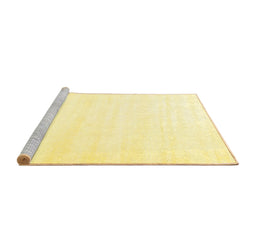 Sideview of Machine Washable Solid Yellow Modern Rug, wshcon7yw