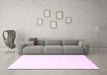 Machine Washable Solid Pink Modern Rug in a Living Room, wshcon7pnk