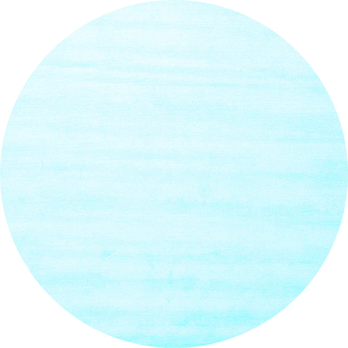 Round Machine Washable Solid Light Blue Modern Rug, wshcon7lblu