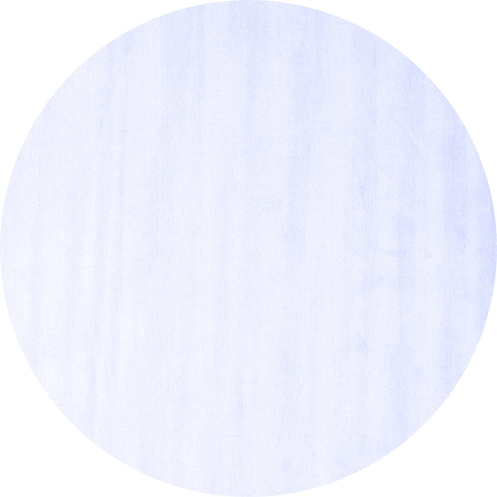Round Machine Washable Solid Blue Modern Rug, wshcon7blu