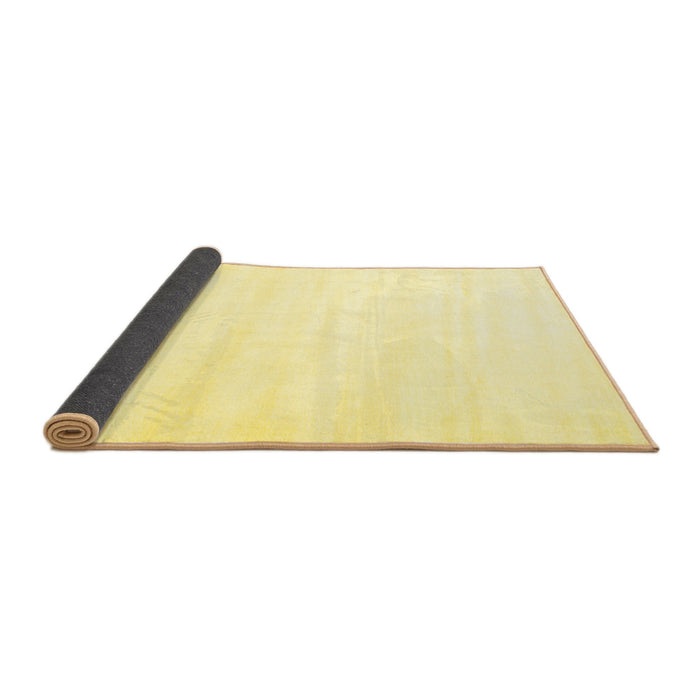 Sideview of Solid Yellow Modern Rug, con7yw